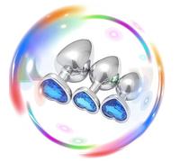 QiKKago Entrenadores Multifuncionales De Cadera De Acero Inoxidable 3pcs con Diamantes En Forma De CorazóN De Colores Diferentes Y Accesorios CóNicos De Metal para El Desgaste-K+11 (Azul Oscuro)