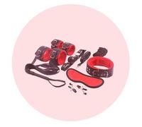 QiKKago Estable Y CóModo! CinturóN De Cama De Cuero De Ocho Piezas Le Brinda Una Experiencia De SueñO CóModa - Accesorios De Fitness - Z + 10 (Rojo)