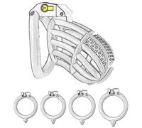 QiKKago ExploracióN Personal Transpirable Jaula Especial De PláStico Blanco con 3 Anillos, Cerradura Invisible, Una Llave, Regalo De Pareja (L) - K+3