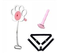 QiKKago Hombre, CinturóN De TraccióN Multifuncional, Anillo De Hebilla Que Aumenta La Fuerza, Accesorios De Fitness Plateados, Bondage Cage ， Regalos para Parejas - H16