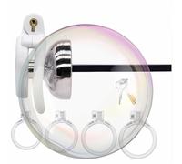 QiKKago Jaula Plana Blanca Transpirable para Testigo Masculino con Diferentes Anillos, Jaula Protectora PortáTil para H1 Masculino (Tapa Negativa + Tubo De Silicona Negro)