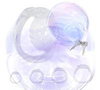 QiKKago Jaula Plana PortáTil Masculina con Accesorio De Anillo con Textura De 4 Enlaces, Jaula Plana De Superficie Lisa con Hueco De Panal De Miel De Agujero Redondo para Hombres-X52.4 (Transparente)