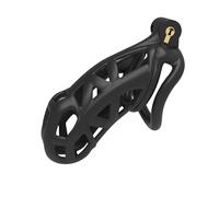 QiKKago Jaula Protectora Especial De Resina Abs Negra, CóDigo XL - Jaula Protectora En Forma De Serpiente, 4 Anillos De Reemplazo De Diferentes TamañOs, Una Llave - K9