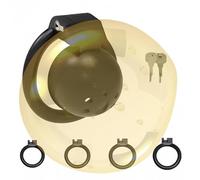 QiKKago Jaula Protectora Negra para Macho con 4 Anillos Diferentes, para El Entrenamiento Masculino Y La Jaula De Fitness (TamañO Grande) - H2