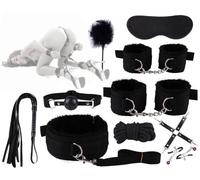 QiKKago Juego CláSico De 10 Piezas De Cuerda De Nylon Negra para Dormir Vendas para Los Ojos Conjunto De Fitness Combinado, Adecuado para Entusiastas del Fitness En Interiores - D5