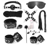 Qikkago Juego De 10 Accesorios De Cuero Negro Para Entrenamiento De Fuerza Profesional -Z