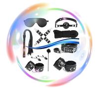 QiKKago Juego De Cuero De DiseñO De Moda De 10 Piezas Negras con Entrenamiento Deportivo - Accesorios De Fitness - Z + 15