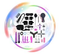 QiKKago Kit De Entrenamiento De Deportes Extremos 28 Piezas con Kit De Pareja De Yoga Suave Y CóModo para Accesorios PortáTiles De Fitness - Accesorios De Fitness - Z + 11 (Negro)