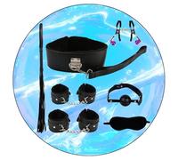 QiKKago Kit Formación Yoga Cuero Suave 7 Piezas, Pulsera Entrenamiento Especial, Piezas Coincidencia Completa, Portátil Y Versátil, para Escultura Corporal Yoga (Negro)