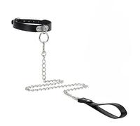 QiKKago Multifuncional GóTico Negro PU Anillo De Cuero Liso Collar, CordóN Largo, TamañO Ajustable De La Corbata, Regalo De Pareja - K05