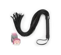 QiKKago Negro Clásico Desgaste Cuero Resistente Multifunción Entrenamiento Látigo de Caballo, Experiencia de Entrenamiento Única, Regalo de Pareja -D30