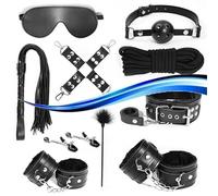 QiKKago Nuevos Accesorios Multifuncionales De Entrenamiento De Cuero Negro Avanzado De Diez Piezas, Adecuados para La Mano, La Pierna Y El Cuello De Los Accesorios De Entrenamiento - K + 13