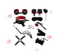 QiKKago Portable 10 Piezas Esponja Partido Conjunto Deportivo Entrenamiento Rally con Accesorios, Accesorios Ajustables para Yoga Entrenamiento Equipo-Par Regalo-K + 13 (Rojo)