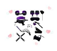QiKKago Portable 10 Piezas Esponja Partido Conjunto Deportivo Entrenamiento Rally con Accesorios, Accesorios Ajustables para Yoga Entrenamiento Equipo-Pareja Regalo-K + 13 (PúRpura)