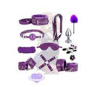 QiKKago Set De Entrenamiento De Fuerza De Cuero De 12 Piezas, Equipo De Ejercicio para Piernas Y GlúTeos [Morado], Regalo para Parejas-Q