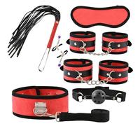 QiKKago Set De ProteccióN Deportiva Ajustable De Terciopelo De Cristal De 7 Piezas con La AdicióN De DiversióN A La Vida - Pareja Regalo-K + 2 (Rojo)