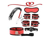 QiKKago Set De ProteccióN Deportiva Ajustable De Terciopelo De Cristal De 7 Piezas con La AdicióN De DiversióN A La Vida - Accesorios De Fitness - Z + 6 (Rojo)