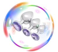 QiKKago Tres Coches De Cadera Redondos Ajustables De Acero Inoxidable, Equipados con Diamantes Accesorios De Cono MetáLico-K+1 -K+1 (Lavanda)