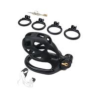 QiKKago Viene con 4 Anillos De Silicona Y 1 Llave PequeñA Jaula De PáJaro Deportiva Multifuncional De Silicona Suave Y Resistente Al Desgaste Negra En Interiores para Hacer Ejercicio - D25