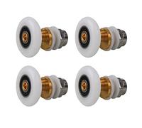 Qikuver Ruedas para Puerta de Ducha, 4 Piezas, 27mm Rodillo de Repuesto Mampara Rodamientos Mamparas para Puerta Corredera De Cristal Baño (27MM)
