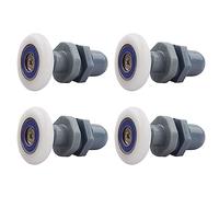 Qikuver Ruedas para Puerta de Ducha, 4 Piezas, Rodillo de Repuesto Mampara Rodamientos Mamparas para Puerta Corredera De Cristal Baño (27MM)