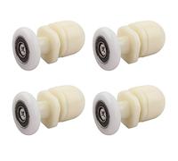 Qikuver Ruedas para Puerta de Ducha, 4 Piezas Rodillo de Repuesto para Puerta de Vidrio para Baño, Rodillo de Repuesto Mampara Rodamientos Mamparas para Puerta Corredera De Cristal Baño (19MM)