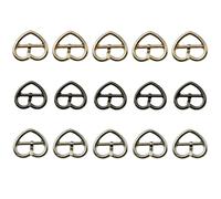 QILANJO 15 hebillas de rodillo de metal de ancho interior de 2,5 cm, hebilla de corazón de aleación, hebilla de cinturón de una sola punta, decoración para cinturones, bolsas, cadena, cinta