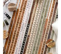 QILANJO 6 rollos de cinta washi de regla vintage de 10 mm de ancho, cinta métrica adhesiva para manualidades, diario, álbumes de recortes, pintura, decoración de obras de arte