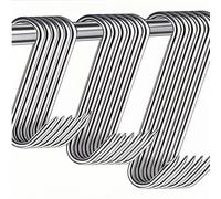 QILEMI - Gancho de carnicero de acero inoxidable, 30 piezas, ganchos para carne de 121 mm/142 mm/173 mm, ganchos en S de acero inoxidable para colgar el sacrificio para fumar a la parrilla y hornear