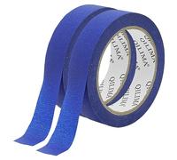 QILIMA Cinta de Pintor Cinta de Carrocero Cintas de Enmascarar Para Pintura Artes, Azul, Resistencia a Los Rayos Ultravioleta 24 mm x 50 m Hasta 2 Rollos
