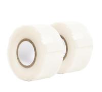 QILIMA Cinta impermeable de caucho siliconado, 2 rollos 25 mm x 3 m, blanca, resistente al calor, autoadhesiva, cinta de reparación de tuberías, para reparaciones de sellado de fugas, cinta aislante
