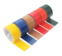 QILIMA Duct Tape - Rollo de 6 rollos de 48 mm x 10 m, resistente al agua, resistente, incluye cinta adhesiva verde, amarillo, azul, naranja, marrón rojizo