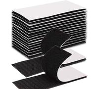 QILIMA Pegatina autoadhesiva de doble cara resistente, negra Cinta adhesiva de doble cara 20 unidades 3 x 10 cm Gancho y bucle para alfombras, para uso doméstico