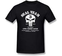 QILINGS Chris Kyle Frog Foundation-American Sniper T Shirt, Negro , L