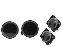 QILINGS Faro Principal Para Jeep Para Wrangler Para JK 2007-2016 Luz Posición Lateral Estacionamiento LED Luz Señal Giro Delantera Luz Antiniebla Luz Circulación Diurna Coche(Set With Halo)