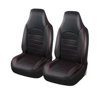 QILINGS Fundas Cuero Sintético para Asientos Delanteros Coche para Tipo Butaca Respaldo Alto Protector Interior Funda Asiento Coche Ajuste Universal(Red-2PCS)