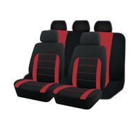 QILINGS Fundas Universales Asientos Coche Compatibles Mayoría SUV Camionetas Fabricadas Poliéster Juego Completo Accesorios Interior Funda Asiento Coche Ajuste Universal(Red 5 Seat)