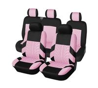 QILINGS Fundas Universales para Asientos Coche Aptas Interior Funda Asiento Coche Ajuste Universal(Pink-9PCS)