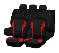 QILINGS Fundas Universales para Asientos Coche Poliéster Compatibles Mayoría SUV Camionetas Airbag Incluyen Accesorios Funda Interior Funda Asiento Coche Ajuste Universal(Red 5 Seat)