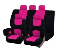 QILINGS Juego Fundas Asiento Clásicas Universales Poliéster Compatibles Mayoría Coches SUV Furgonetas Accesorios Protectores Interior Funda Asiento Coche Ajuste Universal(Pink Set)