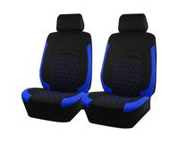 QILINGS Juego Fundas Universales Poliéster para Asientos Coche Carreras Bordado Hexagonal Accesorios Interiores Esponja Compuesta Cremallera Funda Asiento Coche Ajuste Universal(4pcs Blue)