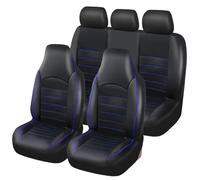 QILINGS para Kangoo Fundas Asiento Completas Cuero PU Asientos Coche Respaldo Alto Tipo Butaca Interior Automóvil Funda Asiento Coche Ajuste Universal(Blue-5PCS)