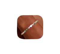 QILMILY Pulsera chapada en oro de 14 quilates con inicial de corazón, delicadas pulseras de cuentas de oro para mujer, pulseras de cuentas de piedra natural, regalos de cumpleaños de Pascua para