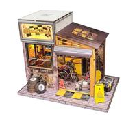 QiLumier Kit de construcción de bricolaje para taller de motocicletas, maquetas para adultos, para construir casas de muñecas en miniatura, accesorio para el hogar, regalo de cumpleaños