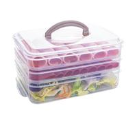 QILZO Fiambrera Compartimentos Comida Trabajo 3 Piezas con Asa, Porta Embutidos Apilable, Recipiente para Embutidos y Fiambres, Bento Box, Lunch Box Adultos (Recipiente asa 1L+1L+1,5L)