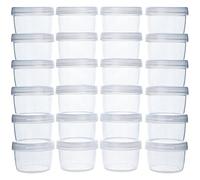 QILZO Pack 24 Recipientes de plástico 200ml Recipiente de Alimentos sin BPA Fiambreras para comida Apto para microondas y lavavajillas, congelador