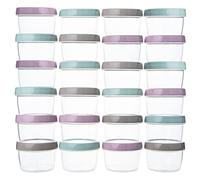 QILZO Pack 24 Recipientes de Plástico 200ml Recipiente de Alimentos Sin BPA Fiambreras para comida Apto para Microondas y Lavavajillas, Congelador, con Tapa