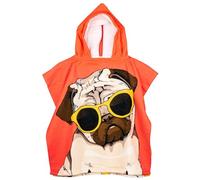 QILZO Toalla con Capucha Niños, Toalla Perros 60x60cm Poncho Infantil Playa y Piscina 2 a 6 años Poncho Niña, Toalla de Baño Microfibra
