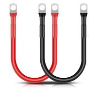 QIMEI-SHOP 2 Piezas Cable Bateria 30cm 35mm² Cable Inversor de Batería 12V 2AWG Cables de Batería con M8 Terminales de Anillo para Automóvil Camión Moto Solar Marino Rojo y Negro