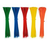 QIMEI-SHOP 500 Piezas Bridas Plastico para Cables Colores 200mm x 2,8 mm Sujetacables Eléctricos para Gestión de Cablesde Jardinería Rojo Amarillo Azul Verde Naranja